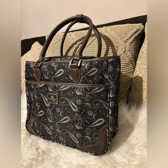 🤎🤎American Living Paisley Tote Bag with Brown Accents luggage .🤎🤎BOX B - Picture 1 of 12